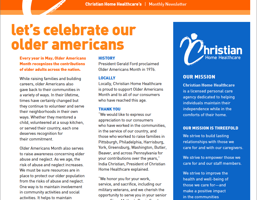 May 2021 Newsletter  |  Let’s Celebrate Our Older Americans