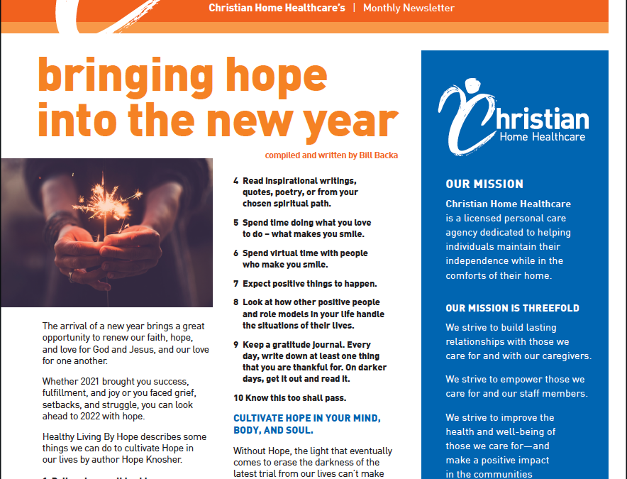 January 2022 Newsletter  |  Bringing Hope into the New Year